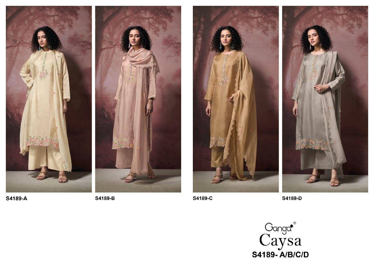 CAYSA 4189 By GANGA FASHION Stylish Beautiful Colourful PREMIUM PURE BEMBERG Dresses At Wholesale Price